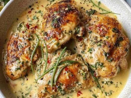 angel-chicken-creamy-ranch-sauce-skillet