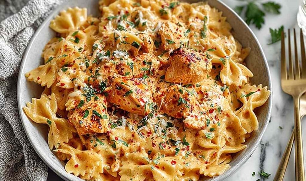 bang-bang-chicken-pasta-crispy-chicken-creamy-sauce