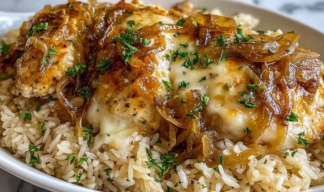 French Onion Chicken Rice Casserole