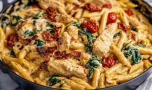 marry-me-chicken-pasta-creamy-parmesan-skillet