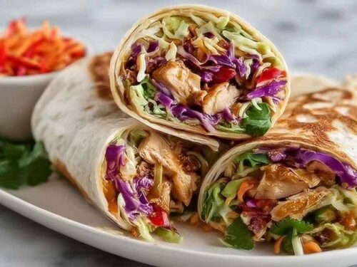 Thai Chicken Wrap with Crunchy Asian Slaw